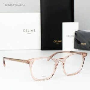 Celine Women Eyeglasses Shiny Rose Demo Square CL50058I THIN 074 BRAND NEW